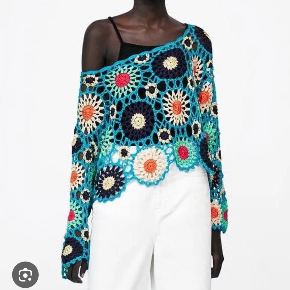 Zara Multicolor Crochet Top
